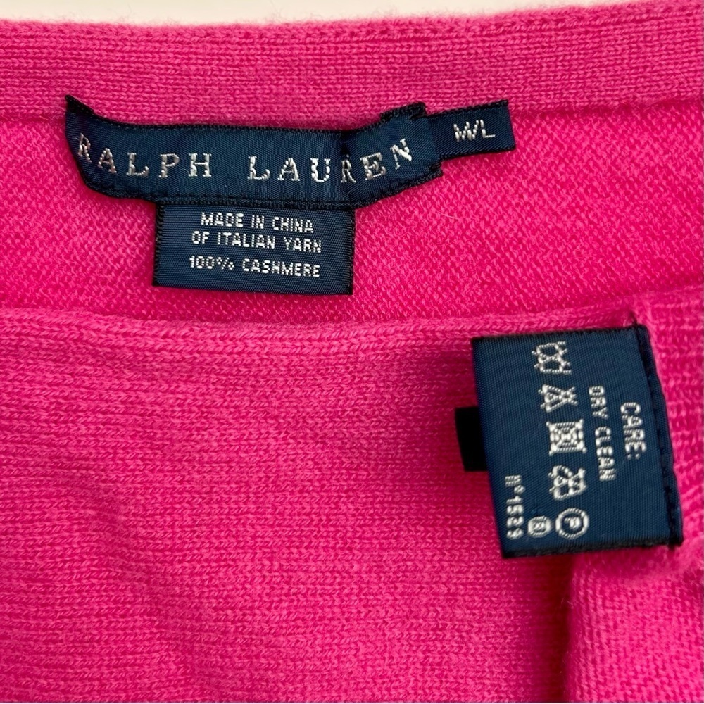 Ralph Lauren Pink Cashmere Poncho Cape Sweater Italian Yarn Size M / L - Picture 7 of 7